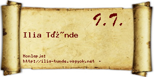 Ilia Tünde névjegykártya